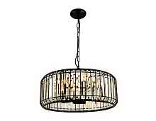 Подвесная люстра с хрусталем TR5815 BK/CL черный/прозрачный E14/5 max 40W D500*650 - цена и фото