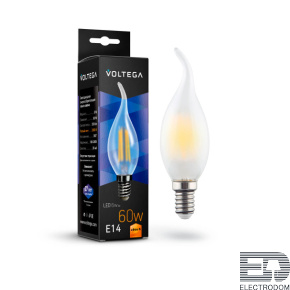 Лампа светодиодная филаментная Voltega E14 6W 2800К матовая VG10-CW2E14warm6W-F 7025 - цена и фото