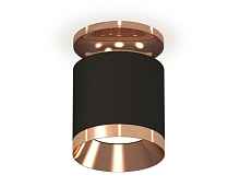 Комплект накладного светильника XS7402121 SBK/PPG черный песок/золото розовое полированное MR16 GU5.3 (N7930, C7402, N7035) - цена и фото