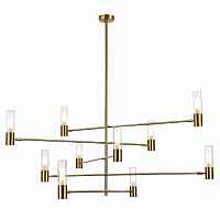 ST LUCE VITRA SL1239.303.10 Люстра потолочная ST-Luce Латунь/Белый, Прозрачный G9 10*5W 4000K - цена и фото