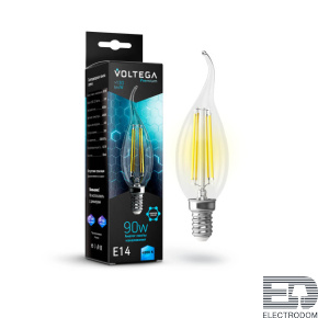 Лампа светодиодная Voltega E14 9W 4000K прозрачная VG10-CW35E14cold9W-F 7133 - цена и фото
