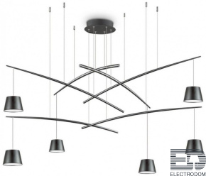 Подвесная люстра Ideal Lux Fish SP6 Nero 196992 - цена и фото