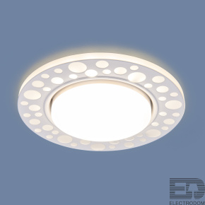 Встраиваемый точечный светильник с LED подсветкой Elektrostandart 3032 GX53 WH белый - цена и фото