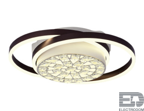 Потолочный светодиодный светильник с пультом FA149 WH/CF белый/кофе 94W 500*400*110 (ПДУ РАДИО 2.4) - цена и фото