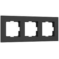 Werkel Рамка на 3 поста (черный матовый, Slab) / W0032908 Werkel Рамка на 3 поста (черный матовый, Slab) / W0032908