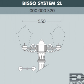 Консоль для паркового фонаря FUMAGALLI BISSO SYS 2L 000.000.S20.A0 - цена и фото