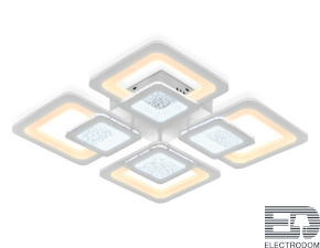 Потолочный светодиодный светильник с пультом FA427/4 WH белый 176W 470*470*80 (ПДУ РАДИО 2.4) - цена и фото