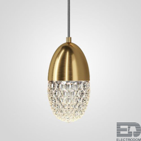 Подвесной светильник с подвесным плафоном из рельефного стекла эллиптической формы GRAPE brass - цена и фото