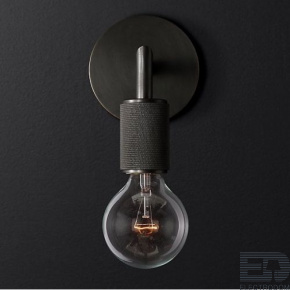 Бра RH Utilitaire Single Sconce Black ImperiumLoft - цена и фото