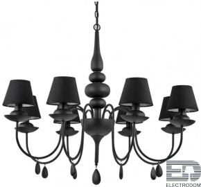 Подвесная люстра Ideal Lux Blanche SP8 Nero 111896 - цена и фото