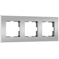 Werkel Рамка на 3 поста (серебро матовый, Slab) / W0032965 Werkel Рамка на 3 поста (серебро матовый, Slab) / W0032965