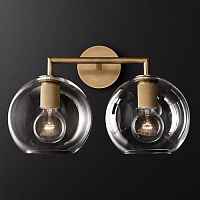 Бра RH Utilitaire Globe Shade Double Sconce Brass ImperiumLoft - цена и фото