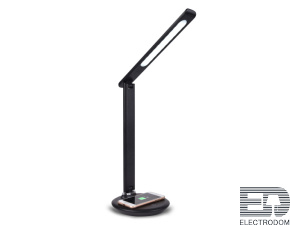 Светодиодная настольная лампа с беспроводной зарядкой DE521 BK черный LED 3000-6400K 8W - цена и фото