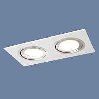 Встраиваемый светильник с белой шлифованной поверхностью Elektrostandart 1051/2 WH белый - цена и фото