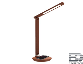Светодиодная настольная лампа с беспроводной зарядкой DE522 BR коричневый LED 3000-6400K 8W - цена и фото