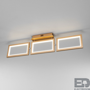 Потолочный светодиодный светильник Eurosvet Maya 90223/3 матовое золото - цена и фото