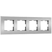 Werkel Рамка на 4 поста (серебро матовый, Slab) / W0042965 Werkel Рамка на 4 поста (серебро матовый, Slab) / W0042965