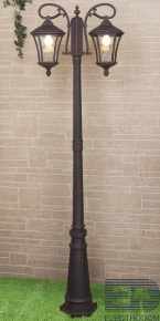 Уличный двухрожковый светильник на столбе Elektrostandart GLXT-1450F/2 капучино - цена и фото