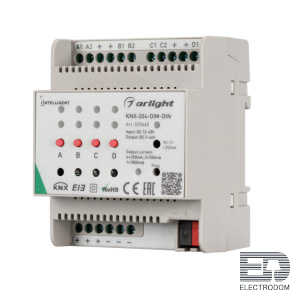 INTELLIGENT ARLIGHT Диммер KNX-204-DIM-DIN (12-48V, 8x0.35/4x0.7/2x1A) Arlight 025660 - цена и фото