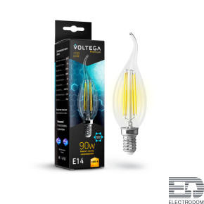 Лампа светодиодная Voltega E14 6,5W 2800K прозрачная VG10-CW35E14warm9W-F 7132 - цена и фото