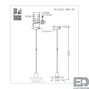 ST LUCE SL1212.403.01 Подвес ST-Luce Черный/Черный, Белый LED 1*12W 3000K - цена и фото