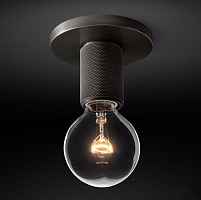 Потолочный светильник RH Utilitaire Socket Flushmount Black Loft Concept 48.070