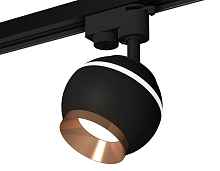 Комплект трекового однофазного светильника с подсветкой XT1102006 SBK/PPG черный песок/золото розовое полированное GU5.3 LED 3W 4200K (A2521, C1102, N7035) - цена и фото