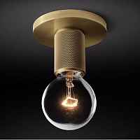 Потолочный светильник RH Utilitaire Socket Flushmount Brass ImperiumLoft - цена и фото