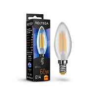 Лампа светодиодная филаментная Voltega E14 6W 2800K матовая VG10-C2E14warm6W-F 7044 - цена и фото