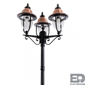 Уличный светильник на столбе Arte Lamp Barcelona A1486PA-3BK - цена и фото