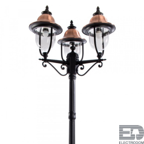 Уличный светильник на столбе Arte Lamp Barcelona A1486PA-3BK - цена и фото