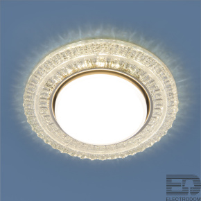 Встраиваемый точечный светильник с LED подсветкой Elektrostandart 3028 GX53 CL прозрачный - цена и фото