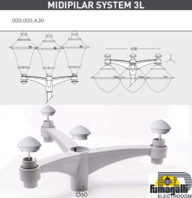 Консоль для паркового фонаря FUMAGALLI MIDIPILAR SYS 3L 000.000.A30.L0 - цена и фото