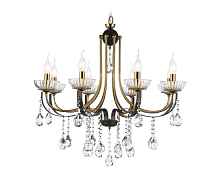 Подвесная люстра с хрусталем TR4953/8 BK/GD/CL Ambrella light - цена и фото