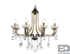 Подвесная люстра с хрусталем TR4953/8 BK/GD/CL Ambrella light - цена и фото