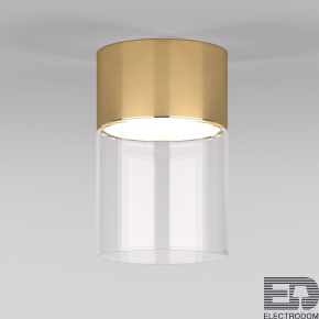 Светильник потолочный светодиодный 10W 4000К латунь/прозрачный Elektrostandard 25047/LED - цена и фото