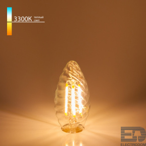 Светодиодная лампа Свеча витая F 7W 3300K E14 прозрачный Elektrostandard BLE1413 - цена и фото