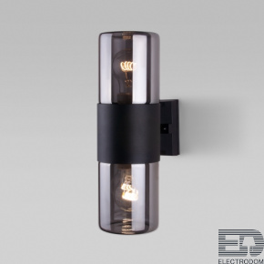 Уличный настенный светильник Roil чёрный/дымчатый плафон IP54 35125/D - цена и фото