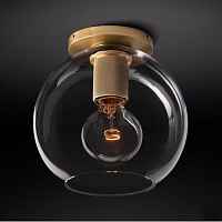Потолочный светильник RH Utilitaire Globe Shade Flushmount Brass ImperiumLoft - цена и фото