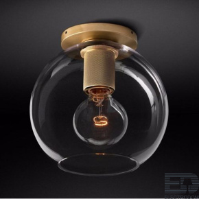 Потолочный светильник RH Utilitaire Globe Shade Flushmount Brass ImperiumLoft - цена и фото