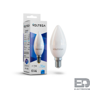 Лампа светодиодная Voltega E14 7W 4000К матовая VG2-C37E14cold7W 7049 - цена и фото