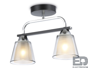 TR303231/2 BK/CH/SM/FR черный/хром/дымчатый/белый матовый E27*2 max 60W 340*120*250 - цена и фото