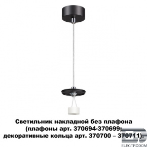 Светильник накладной без плафона (плафоны арт. 370694-370711) Novotech Konst 370691 - цена и фото