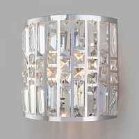 Настенный светильник с хрусталем Eurosvet Lory 10116/2 хром/прозрачный хрусталь Strotskis - цена и фото
