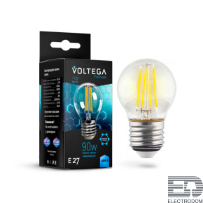 Лампа светодиодная Voltega E27 6,5W 4000K прозрачная VG10-G45E27cold9W-F 7139 - цена и фото