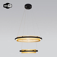 Eurosvet Подвесной светодиодный светильник с управлением по Wi-Fi 90241/2 черный/ золото Smart - цена и фото