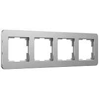 Werkel Рамка на 4 поста (алюминий, Platinum) / W0042606 Werkel Рамка на 4 поста (алюминий, Platinum) / W0042606