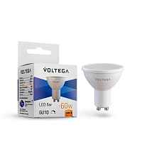 Лампа светодиодная диммируемая Voltega GU10 6W 2800K матовая 8457 - цена и фото