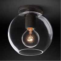 Потолочный светильник RH Utilitaire Globe Shade Flushmount Black ImperiumLoft - цена и фото