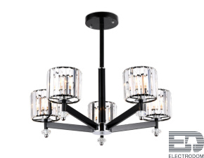Подвесная люстра с хрусталем TR5891/5 BK/CL черный/прозрачный E14 max 40W D630*530 - цена и фото